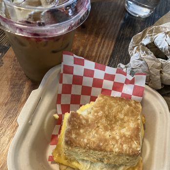 Coat Check Coffee - Ginger latte with oat milk and their house made egg sandwich is to die for! - Coffee & Tea Near Me - Indianapolis, Indiana Coat Check Coffee - Ginger latte with oat milk and their house made egg sandwich is to die for! - Coffee & Tea Near Me - Indianapolis, Indiana