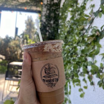 Ground Up Coffee - Large Vanilla cinnamon iced latte (with almond milk) - Coffee & Tea Near Me - Montebello, California