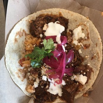 Corazon Cocina - The Mole con Pollo Tacos will knock your socks off! - Mexican Near Me - Santa Barbara, California