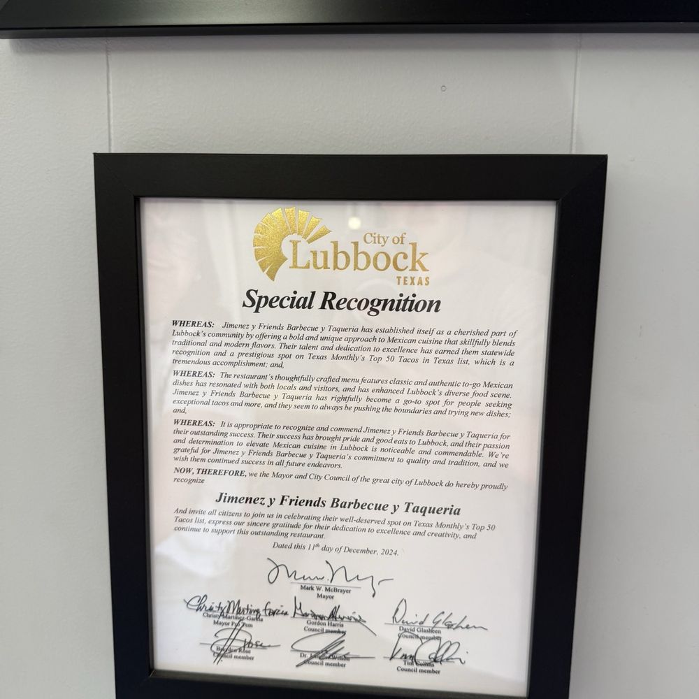 Jimenez y Friends - Lubbock recognition - Tacos Near Me - Lubbock, Texas Jimenez y Friends - Lubbock recognition - Tacos Near Me - Lubbock, Texas