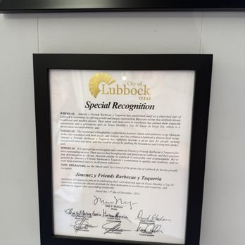 Jimenez y Friends - Lubbock recognition - Tacos Near Me - Lubbock, Texas