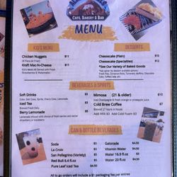 Alabama Hills - Food menu