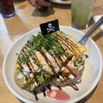 Batter Rebellion - Toasted with fried Eggs - Over Hard! This was delicious!!! - Bars Near Me - Redlands, California
