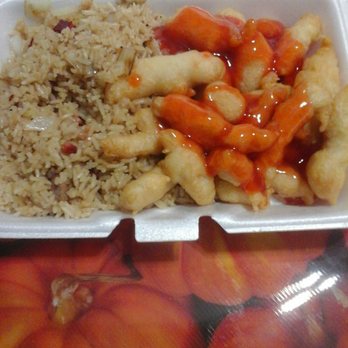 Twin Dragon - Sweet and sour chicken with pork fried rice. Almost more than I could eat. - Chinese Near Me - Lafayette, Louisiana Twin Dragon - Sweet and sour chicken with pork fried rice. Almost more than I could eat. - Chinese Near Me - Lafayette, Louisiana