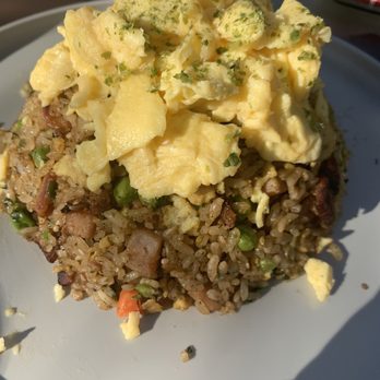 Burnt Crumbs - Breakfast Fried Rice with scrambled eggs substituted for the normal fried egg on top - New American Near Me - Irvine, California