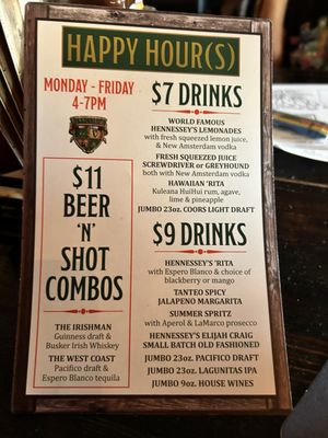 Menu photo 2 Hennessey's Tavern Manhattan Beach, CA Menu photo 2 Hennessey's Tavern Manhattan Beach, CA