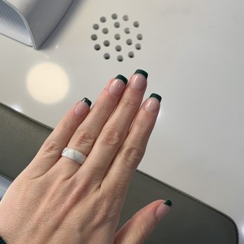 Sophora Nails & Spa - Green French tip - Nail Salons Near Me - Abilene, Texas Sophora Nails & Spa - Green French tip - Nail Salons Near Me - Abilene, Texas