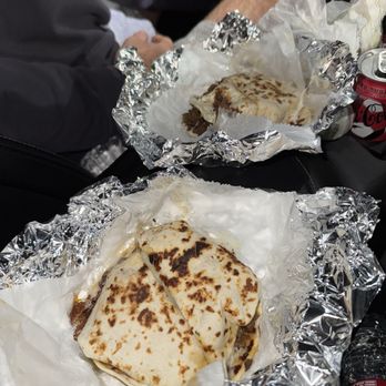 Tacos Tierra Caliente - Two beef fajita quesadillas - Food Trucks Near Me - Houston, Texas