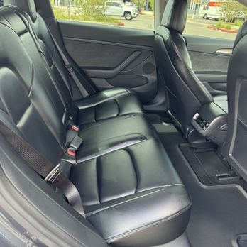 Clean Mobile - Rear Interior Tesla Model 3 - Auto Detailing Near Me