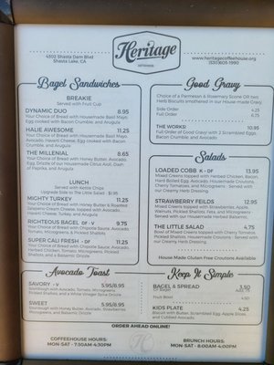 Menu photo 7 Heritage Coffeehouse Shasta Lake, CA Menu photo 7 Heritage Coffeehouse Shasta Lake, CA