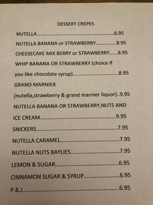 Menu photo 8 North Pole Crepery North Pole, AK Menu photo 8 North Pole Crepery North Pole, AK