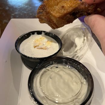 Fired Up Brick Oven Tap House - House made Ranch for the Cajun Garlic Parm Wings. - Pizza Near Me - Pittsburgh, Pennsylvania