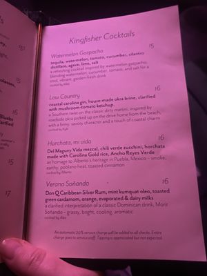 Menu photo 1 Kingfisher Durham, NC