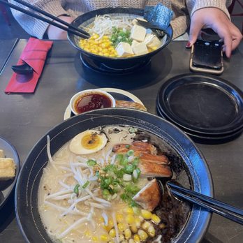 Ramen Utsuke - Chicken Paitan (Black) and Creamy Veggie Ramen (I think these are what they're called) - Ramen Near Me - Baltimore, Maryland