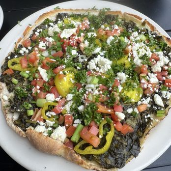 Aladdin's Eatery - Mt Lebanon - Garlic, Spinach, and Feta Pitza - Vegetarian Near Me - Pittsburgh, Pennsylvania Aladdin's Eatery - Mt Lebanon - Garlic, Spinach, and Feta Pitza - Vegetarian Near Me - Pittsburgh, Pennsylvania
