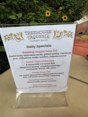 Menu photo 1 Treehouse Taqueria Ogunquit, ME Menu photo 1 Treehouse Taqueria Ogunquit, ME