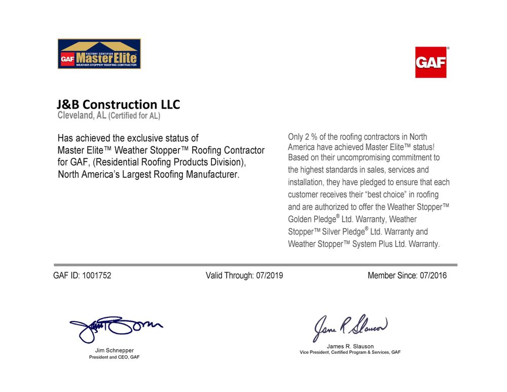 Slide of J & B Construction