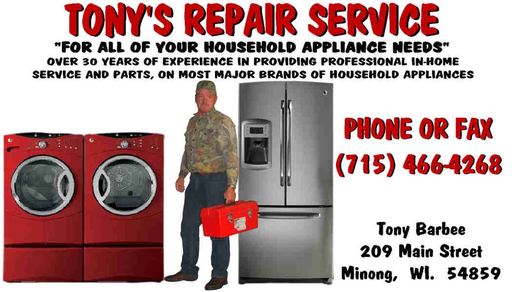 TONY’S REPAIR SERVICE Updated October 2024 209 Main St, Minong