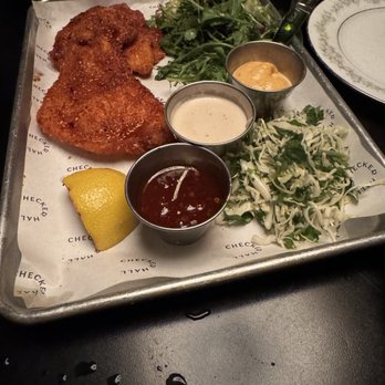 Checker Hall - Chicken schnitzel AMAZING - Mediterranean Near Me - Los Angeles, California