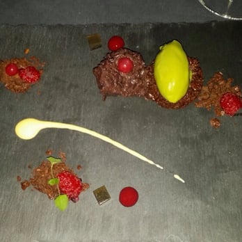 The Popsy Room - "Shine in the Darkness" -glazed green tea mouse, red bean confiture, crispy chocolate guile, black honey jelly, vanilla sauce - Art Galleries Near Me - Hong Kong, HK