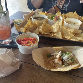 Buena Vida - The shrimp taco is chef's kiss, the queso - so good. The elote - flaming Cheeto dust- yum, strawberry kiwi delight so good!! Come here!! - Tacos Near Me - Fort Worth, Texas