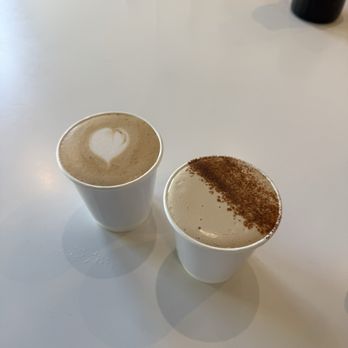 Syndicate - (L) hot coffee latte, (R) chai latte - Bakeries Near Me - Sierra Madre, California Syndicate - (L) hot coffee latte, (R) chai latte - Bakeries Near Me - Sierra Madre, California