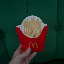 McDonald's - This is how much they filled my fries. None in the bag and none eaten. She did it on purpose too because she had a horrible attitude.