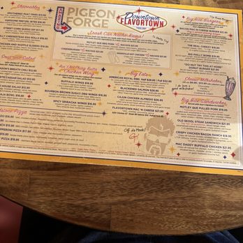 Downtown Flavortown - A glance at the menu - Arcades Near Me - Pigeon Forge, Tennessee Downtown Flavortown - A glance at the menu - Arcades Near Me - Pigeon Forge, Tennessee