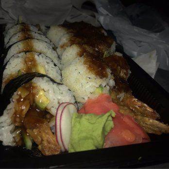 Aha Sushi Bistro - Shrimp Tempura Roll to the left and Krunch Roll to the right - Japanese Near Me - Gurnee, Illinois Aha Sushi Bistro - Shrimp Tempura Roll to the left and Krunch Roll to the right - Japanese Near Me - Gurnee, Illinois