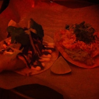 La Carnita - ceviche tostada and In Cod We Trust taco at La Carnita - Mexican Near Me - Toronto, Ontario La Carnita - ceviche tostada and In Cod We Trust taco at La Carnita - Mexican Near Me - Toronto, Ontario