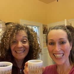 Bella Smile - My flatmate (to the left) finished Invisalign the day before me , celebrating !! Thank you Dr.Mahood and team!