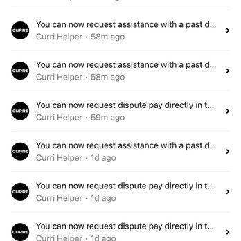 Curri - This a screenshot of me trying to figure out how to speak with someone about my issue - Couriers & Delivery Services Near Me