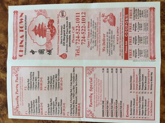 Menu photo 1 Chinatown Chinese Restaurant Jeannette, PA Menu photo 1 Chinatown Chinese Restaurant Jeannette, PA