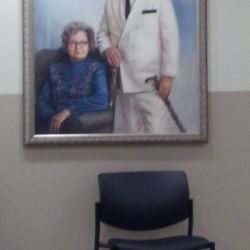 Oil painting of Colonel and Claudia E. Sanders