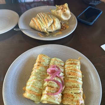 PlanTita's Kitchen - Al Pastor Burrito and Flautas plate (comes with beans and rice). - Vegan Near Me - Long Beach, California PlanTita's Kitchen - Al Pastor Burrito and Flautas plate (comes with beans and rice). - Vegan Near Me - Long Beach, California