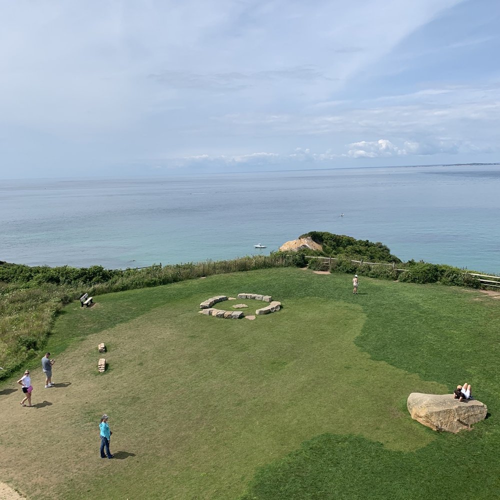 Gay Head Lighthouse - View of the original location, taken from the observation walk of the lighthouse. - Landmarks & Historical Buildings Near Me - Aquinnah, Massachusetts