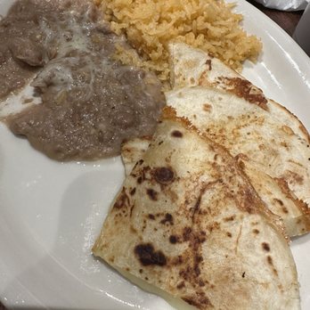 Linda Patria Restaurant - Kids cheese quesadilla plate. Generous portion and DELICIOUS refried beans and rice - New Mexican Cuisine Near Me - Vallejo, California Linda Patria Restaurant - Kids cheese quesadilla plate. Generous portion and DELICIOUS refried beans and rice - New Mexican Cuisine Near Me - Vallejo, California