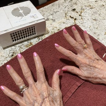 Bella Nails & Spa - She picked Pink glitter polish - Skin Care Near Me - Escondido, California