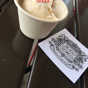 Long Beach Creamery - Whiskey vanilla ice cream and burnt caramel in a split cup. - Ice Cream & Frozen Yogurt Near Me - Long Beach, California