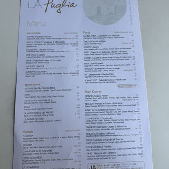 LA Puglia - Menu - Italian Near Me - Santa Monica, California