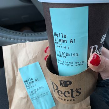 Peet's Coffee - Golden Latte and egg white frittata - Coffee & Tea Near Me - Fairfield, California