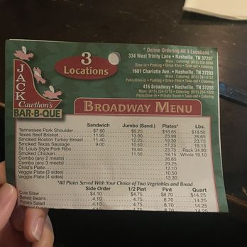 Jack's Bar-B-Que - Oct 2024 Menu - Barbeque Near Me - Nashville, Tennessee Jack's Bar-B-Que - Oct 2024 Menu - Barbeque Near Me - Nashville, Tennessee