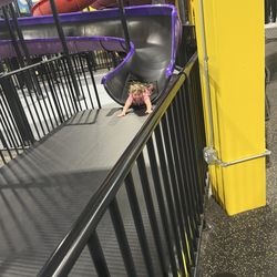 Big girl on a big slide