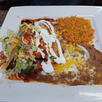 Los Dos Gallos Bar & Grill - Tacos with Rice & Refried Beans - Bars Near Me - Banning, California