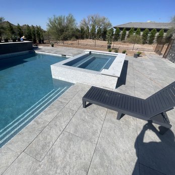 Sharper Image Pool Services - Custom pool with oversized spa. This elegant new pool is perfect for a staycation in your own home! Lots of room for entertaining! - Pool & Hot Tub Service Near Me - Gilbert, Arizona Sharper Image Pool Services - Custom pool with oversized spa. This elegant new pool is perfect for a staycation in your own home! Lots of room for entertaining! - Pool & Hot Tub Service Near Me - Gilbert, Arizona