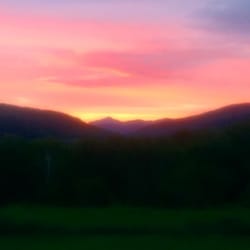 Vermont Bed and Breakfast At Russell Young Farm - Sunset over Camel's Hump mountain