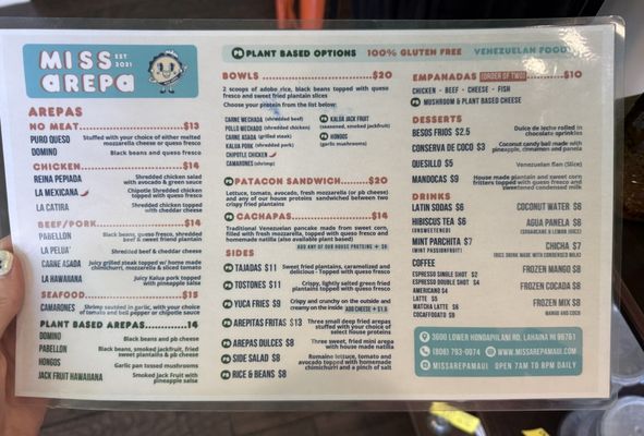 Menu photo 5 Miss Arepa Lahaina, HI Menu photo 5 Miss Arepa Lahaina, HI