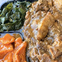 Oxtails rice and gravy, yams and the best collard greens you will ever have. Oxtails rice and gravy, yams and the best collard greens you will ever have.