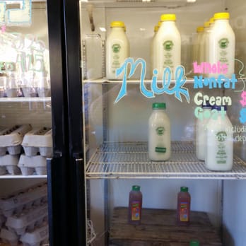 Bertuccio's Fruit Stand - Raw milk in old fashioned milk bottles - Fruits & Veggies Near Me - Hollister, California