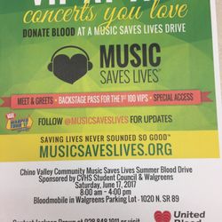 Walgreens - Music Saves Lives blood drive coming June 17!